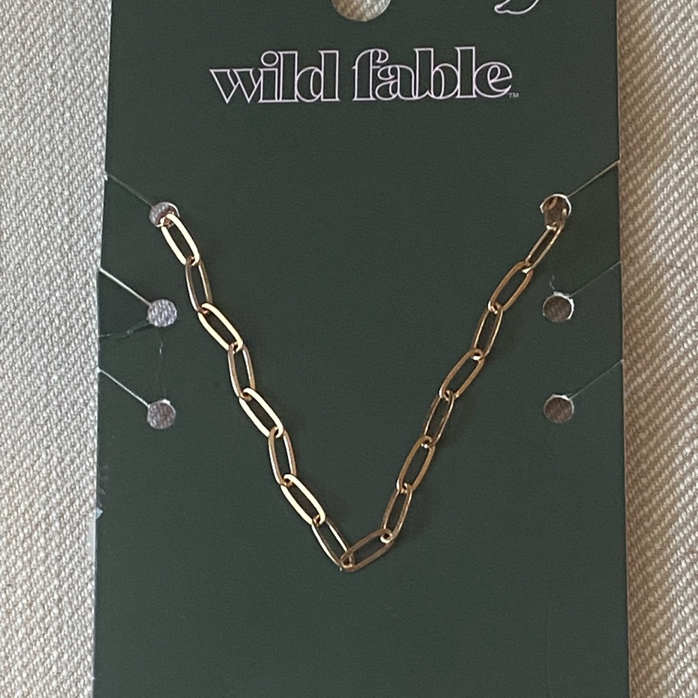 Wild Fable Gold Paperclip Chain Anklet Minimalist Link Anklet NWT